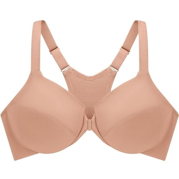 Glamorise 40C Women's Plus Size Front-Closure Wonderwire Bra Underwire 1247 Tan - Picture 1 of 12